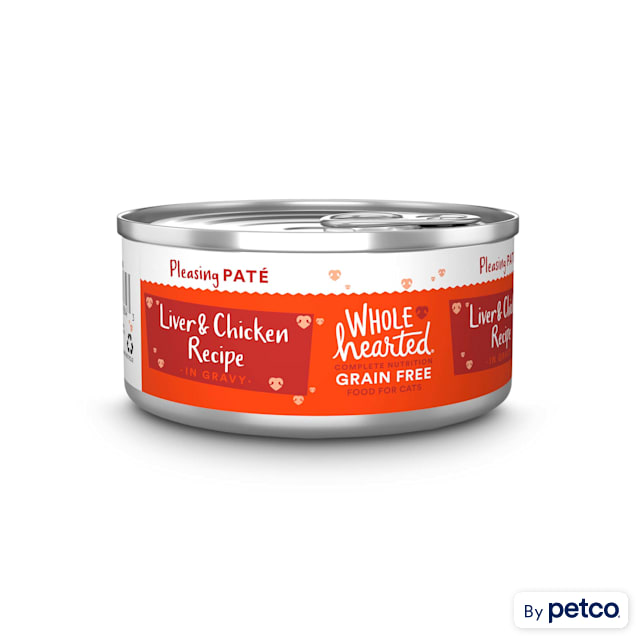 WholeHearted All Life Stages Grain-Free Chicken & Liver Recipe Pate Wet Cat Food, 5.5 oz., Case of 12 - Carousel image #1