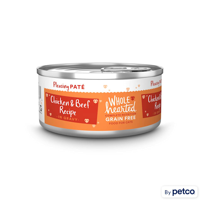 WholeHearted All Life Stages Grain-Free Chicken & Beef Recipe Pate Wet Cat Food, 5.5 oz., Case of 12 - Carousel image #1