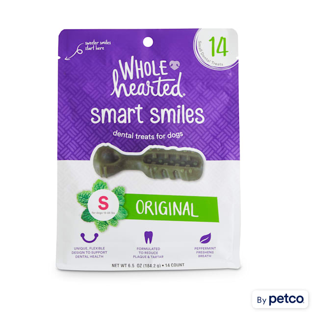 Wholehearted Smart Smiles Original Flavor Small Dog Dental Treats, 6.5 oz., Count of 14 - Carousel image #1