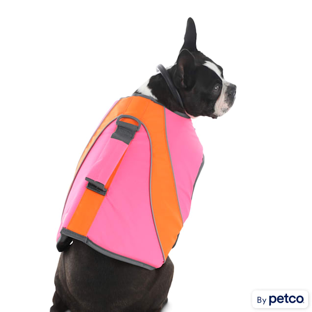 YOULY The Beach Bum Pink & Orange Dog Flotation Vest, XX-Small - Carousel image #1