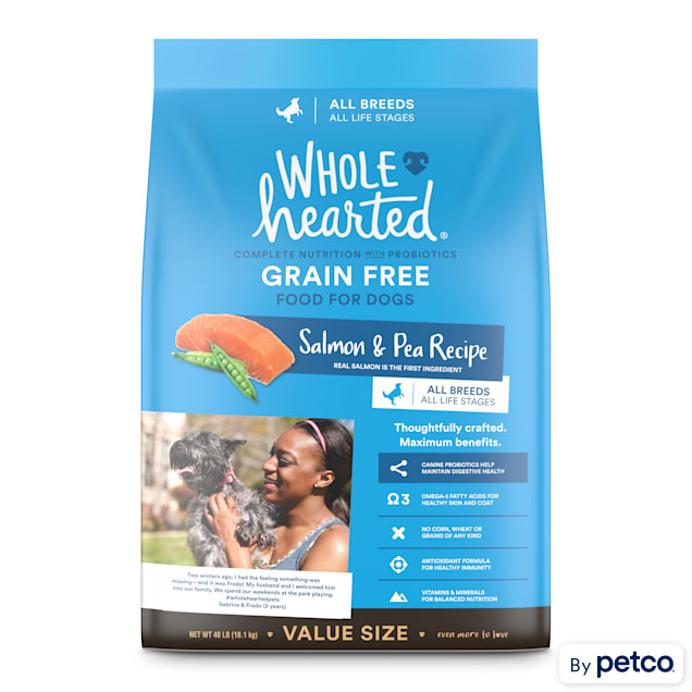 WholeHearted Grain Free All Life Stages Salmon and Pea Recipe Dry Dog Food, 40 lbs. - Carousel image #1