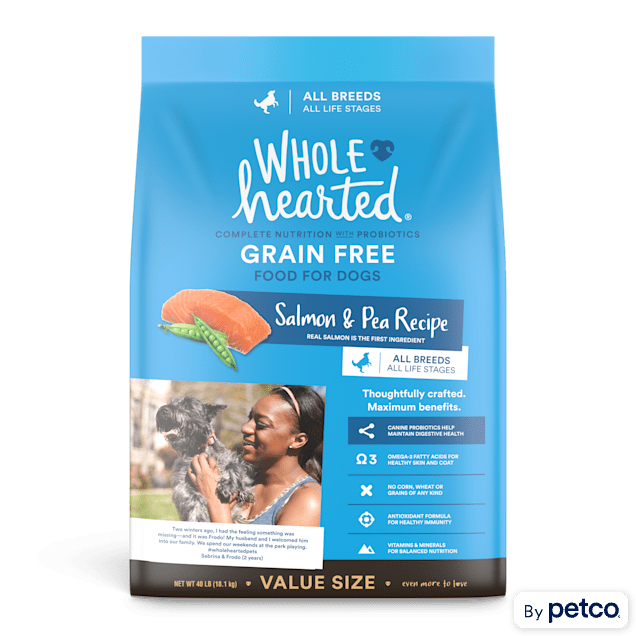 WholeHearted Grain Free All Life Stages Salmon and Pea Recipe Dry Dog Food 40 lbs