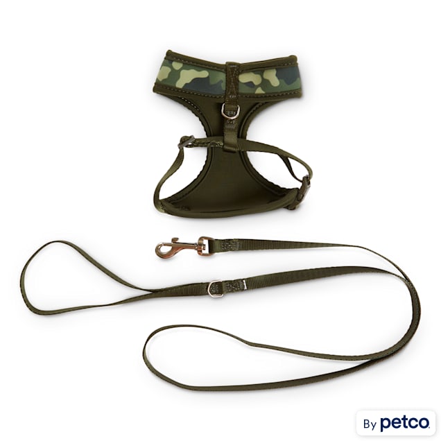 Bond & Co. Camo-Print Cat Harness & Leash Set, Green