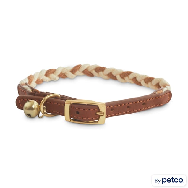 Bond & Co. Tan Braided Pleather Cat Collar - Carousel image #1