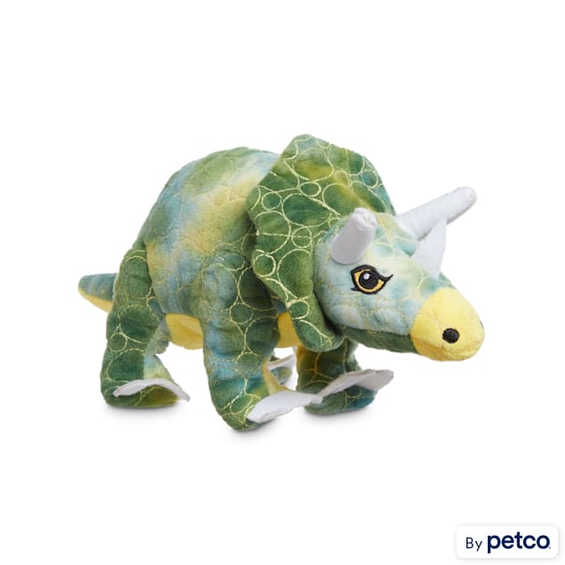 Leaps & Bounds Ruffest & Tuffest Triceratops Tough Plush Dog Toy with Kevlar Stitching, Medium - Carousel image #1