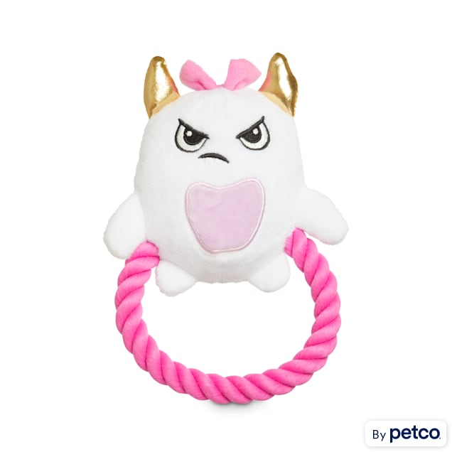 Petco Party Animal Plush Dog Toy with Rope Handle in Various Styles, Small