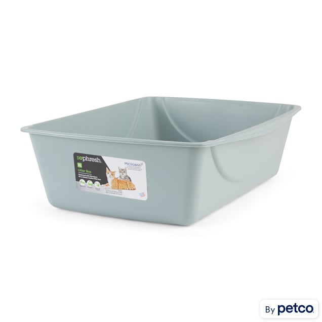 So Phresh Blue Antimicrobial Cat Litter Pan & Durable Design