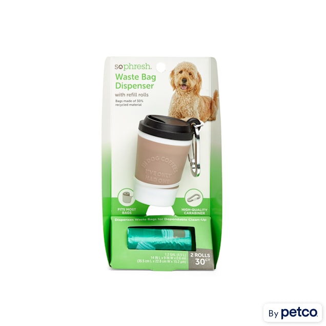 So Phresh Coffee Cup Dog Waste Bag Dispenser with Refill Rolls