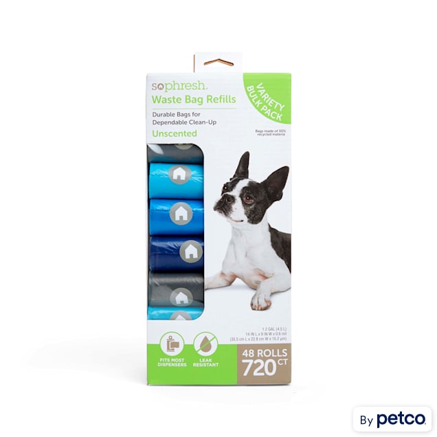 So Phresh Blue & Grey Dog Waste Bag Refill Rolls Bulk Pack, Count of 720 - Carousel image #1