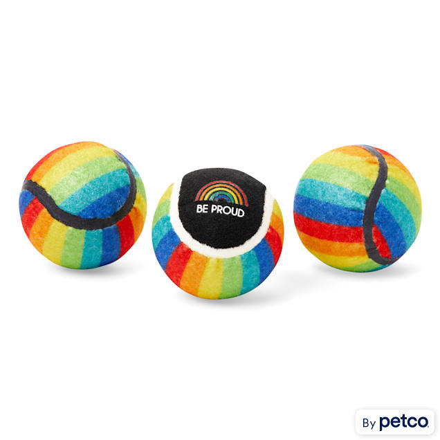 YOULY The Proudest Rainbow Tennis Ball Set, X-Small, Pack of 3 - Carousel image #1