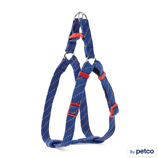 YOULY The Adventurer Navy & Red Dotted bed Nylon Dog Harness, Small