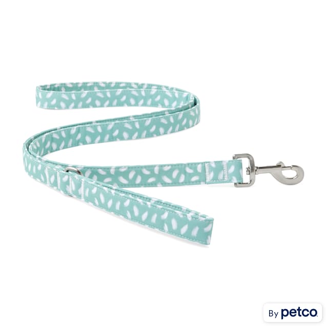 YOULY The Artist Green & White Brushstroke-Print Dog Leash, 6 ft. - Carousel image #1