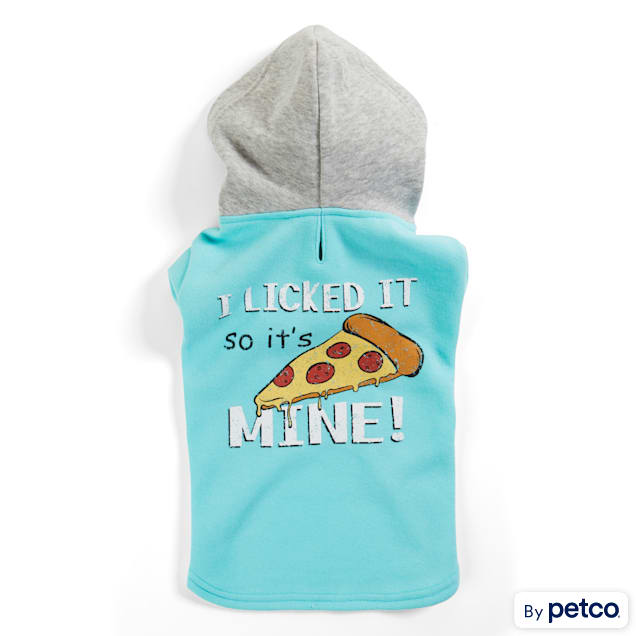 YOULY The Gourmet Blue I Licked It So It's Mine Pizza Dog Hoodie, XX-Small - Carousel image #1