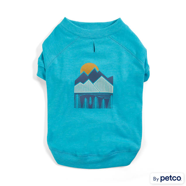 YOULY The Adventurer Blue Mountain-Print Dog T-Shirt, X-Small - Carousel image #1