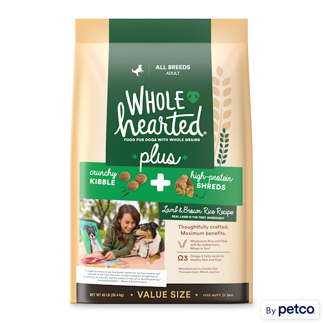 WholeHearted Plus Lamb & Brown Rice Recipe with Whole Grains Dry Dog Food, 45 lbs. - Carousel image #1