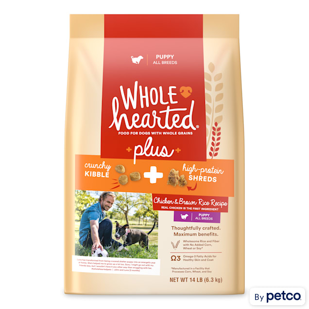WholeHearted Plus Chicken & Brown Rice Recipe with Whole Grains Dry Puppy Food, 14 lbs. - Carousel image #1