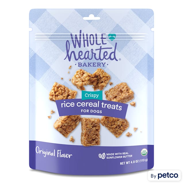 WholeHearted Sunflower Seed Butter-flavor Rice Cereal Treats for Dogs, 4 oz. - Carousel image #1
