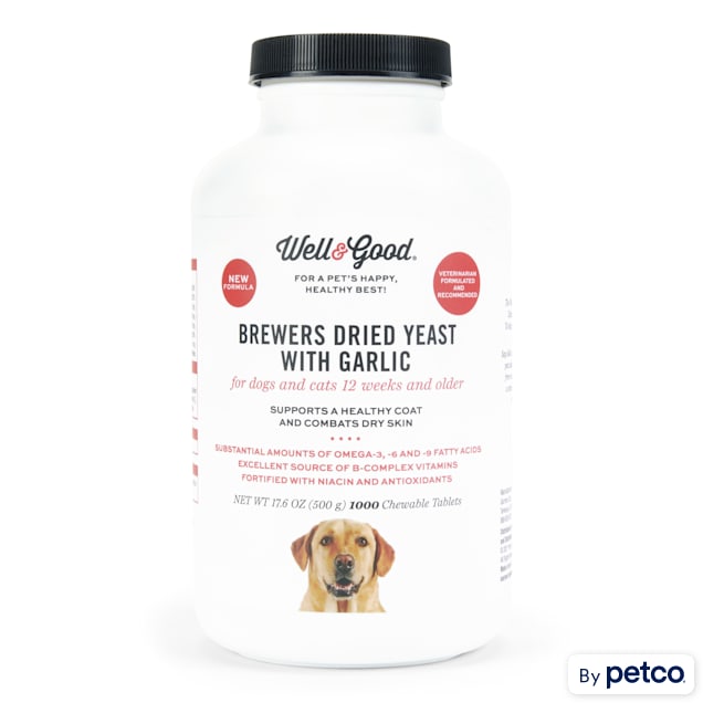 Well & Good Brewers Dried Yeast with Garlic Chewable Tablets for Dogs, Count of 1000 - Carousel image #1