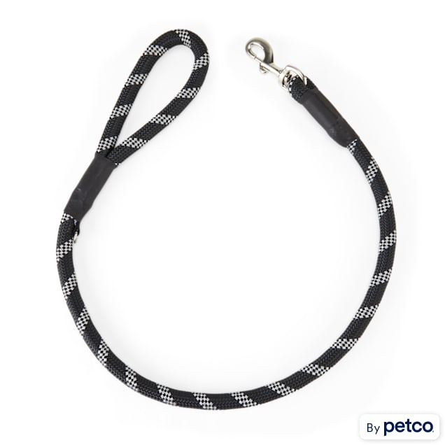 YOULY Black Reflective Rope Leash for Big Dogs, 4 ft.