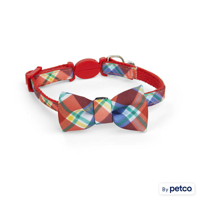 YOULY Red Plaid Bow Tie Kitten Collar Petco