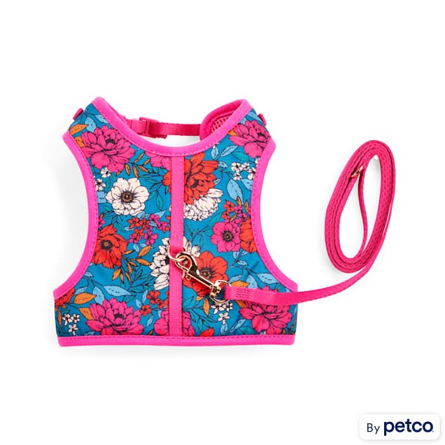 YOULY The Happy-Go-Lucky Pink Butterfly-Print Cat Harness & Leash Set - Carousel image #1