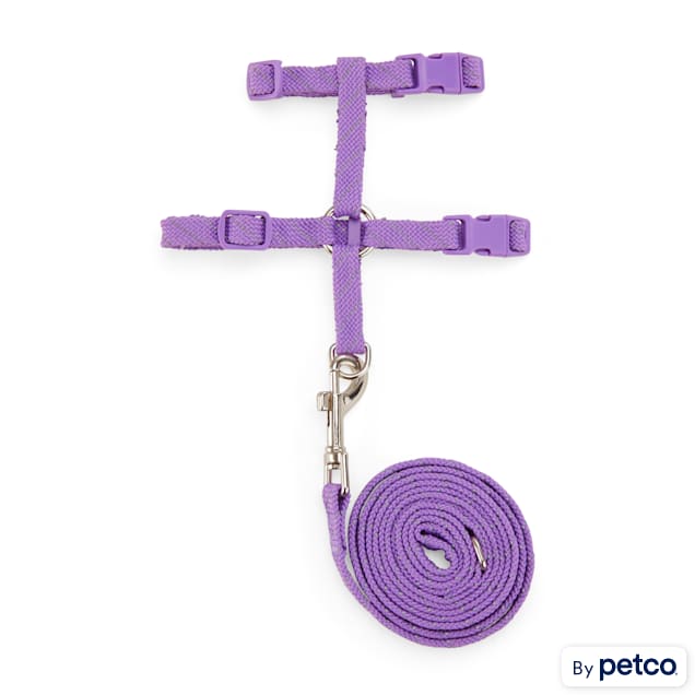YOULY Reflective Kitten & Cat Harness & Leash Set, Purple, Small - Carousel image #1