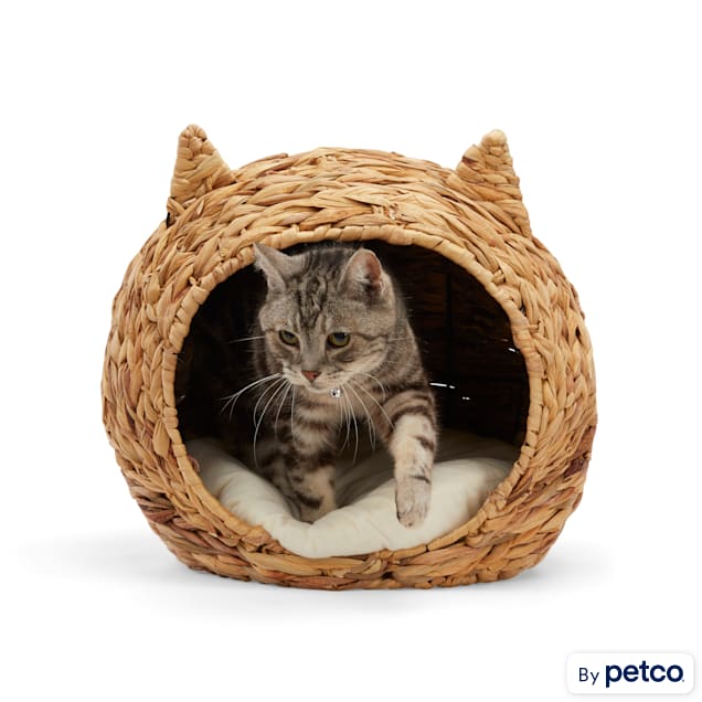 EveryYay Snooze Fest Straw Play Cave Cat Bed, 16.5" L X 14.2" W X 14.5" H - Carousel image #1