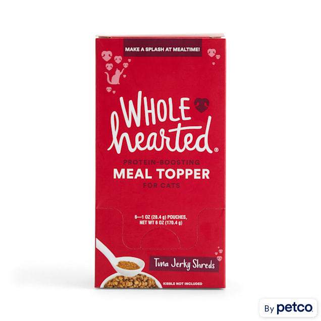 Wholehearted Tuna Jerky Shreds Protein-Boosting Cat Meal Topper, 1 oz., Count of 6 - Carousel image #1