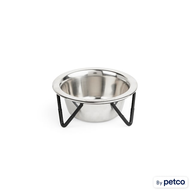 Raised Pet Bowls for Cats and Dogs with 2 Stainless Steel Bowls