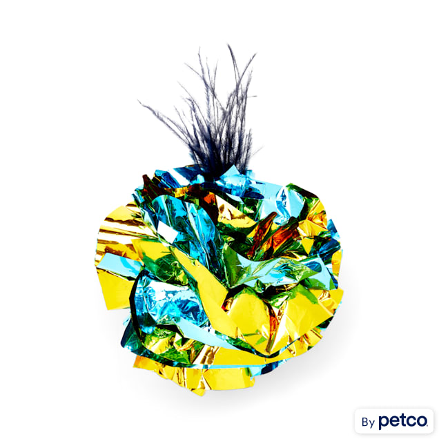 Leaps & Bounds Mylar Ball with Feathers Cat Toy - Carousel image #1
