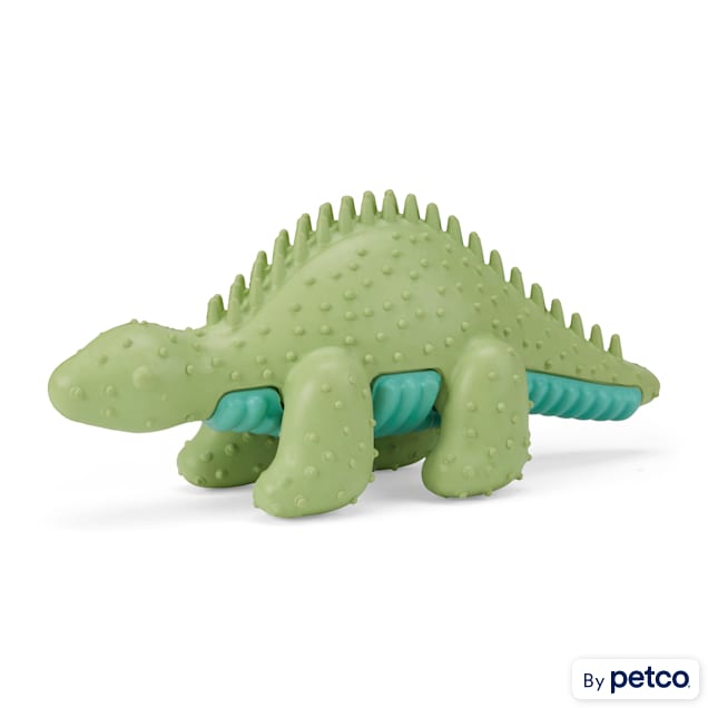 Leaps & Bounds Green Stegosaurus Dental Dog Chew Toy, X-Small