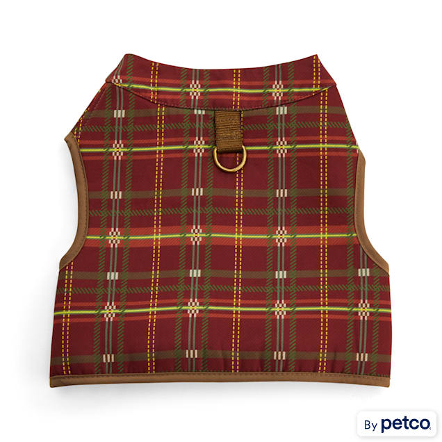 YOULY The Hipster Burgundy Plaid Dog Harness, XX-Small - Carousel image #1