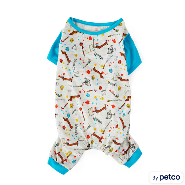 YOULY The Artist Blue Printed Dog Pajamas 3X Large Petco