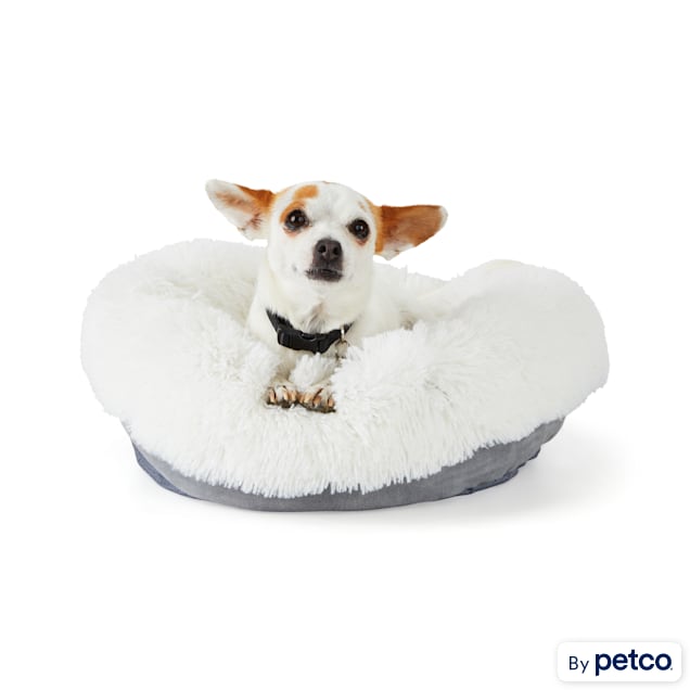 EveryYay Snooze Fest Cream Donut Bed for Dogs, 18" L X 18" W X 10" H - Carousel image #1