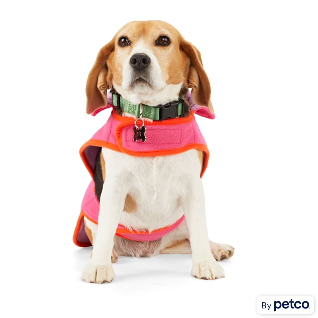 YOULY The Nature Lover Pink Reversible Dog Cozy Coat, XX-Large/3X-Large - Carousel image #1