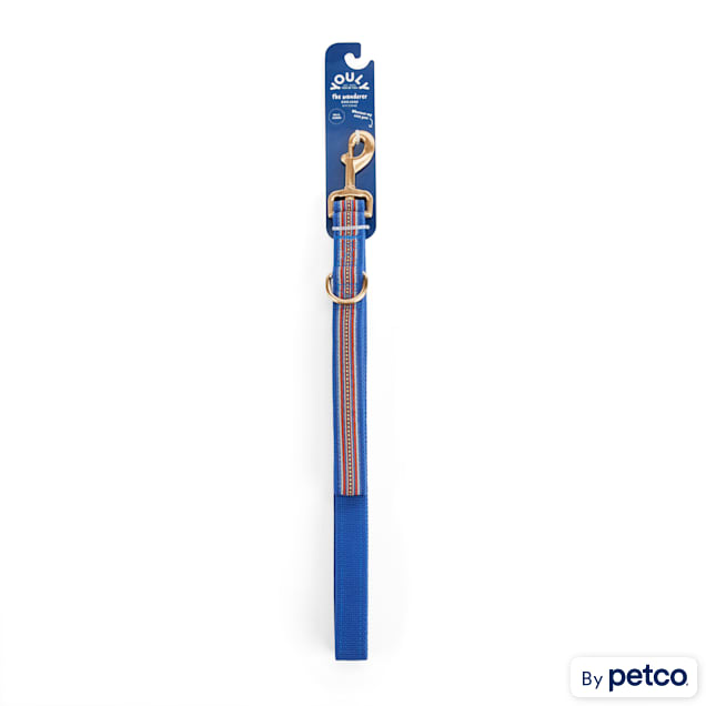 YOULY The Wanderer Blue Stitched Dog Leash, 6 ft. - Carousel image #1