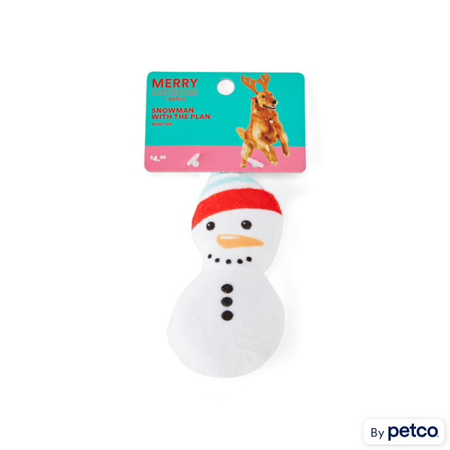 Merry Makings Snowman With the Plan Plush Dog Toy, X-Small - Carousel image #1