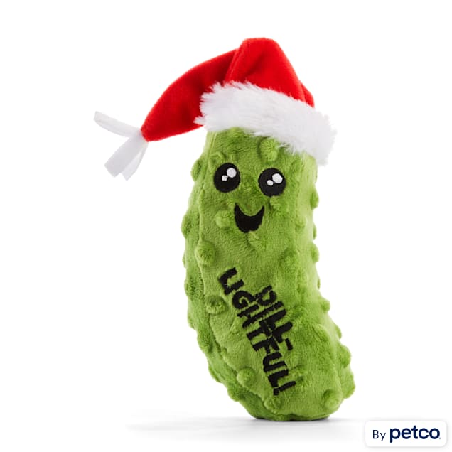 Merry Makings Briny & Bright "Dillightful" Holiday Pickle Plush Dog Toy, Small - Carousel image #1