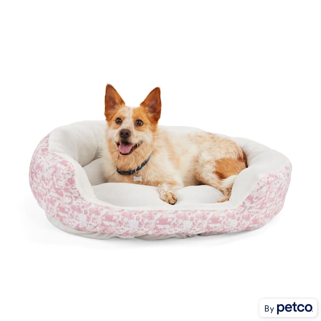 EveryYay Essentials Snooze Fest Pink Round Nester Dog Bed, 36" L X 30" W X 10" H - Carousel image #1