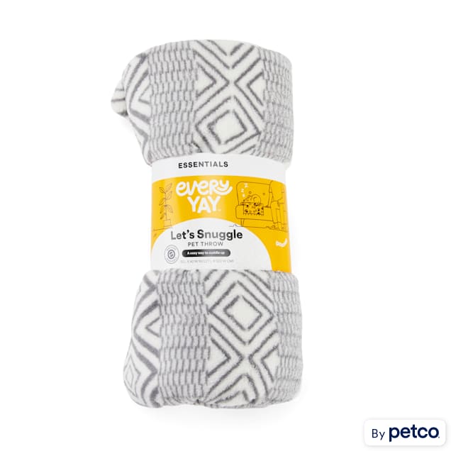 EveryYay Essentials Let's Snuggle Grey Print Pet Throw, 50" L X 40" W - Carousel image #1