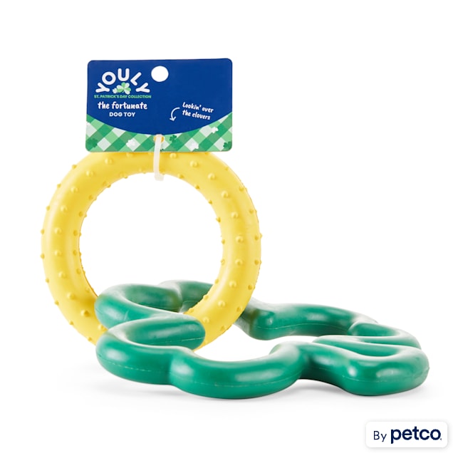 YOULY St. Patrick's Day Clover Tug Dog Toy, Large - Carousel image #1