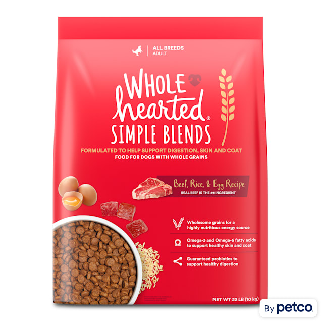 WholeHearted Simple Blends Beef, Rice & Egg Recipe Dry Dog Food, 22 lbs. - Carousel image #1
