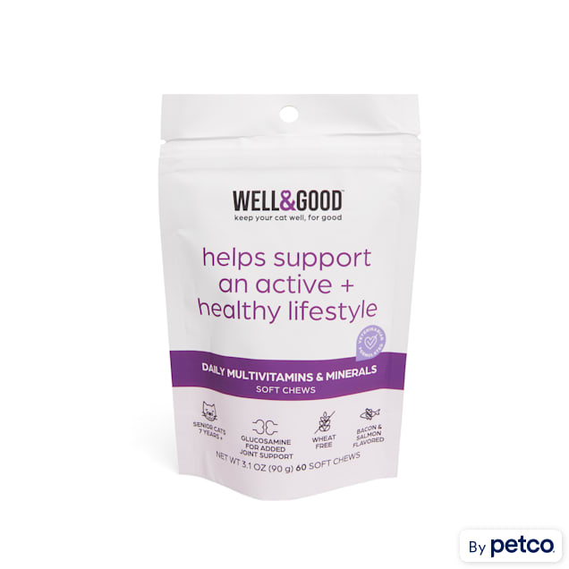 Well & Good Senior Cat Multivitamins Soft Chews, Count of 60 - Carousel image #1