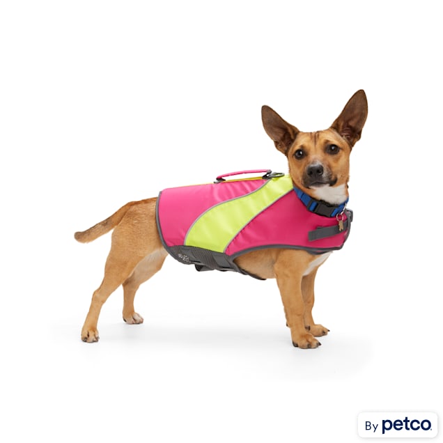 YOULY Pink/Yellow Dog Float, XX-Small | Petco