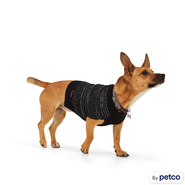 Reddy Black Reflective Dog Sweater X Small