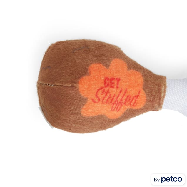 YOULY Thanksgiving Plush Turkey Leg Dog Toy, XSmall Petco