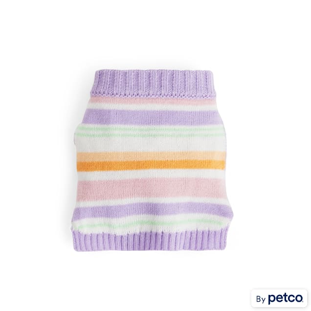YOULY Purple Stripe Small Animal Sweater, Small - Carousel image #1