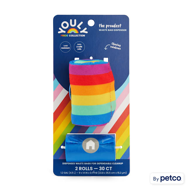 YOULY Rainbow Waste Bag Dispenser for Dogs, Count of 30 Petco