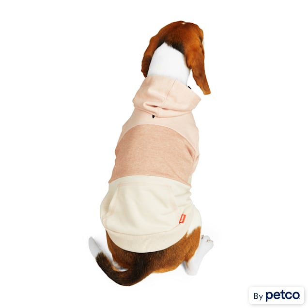 Reddy Pink/Taupe Colorblock Dog Hoodie, Medium Petco
