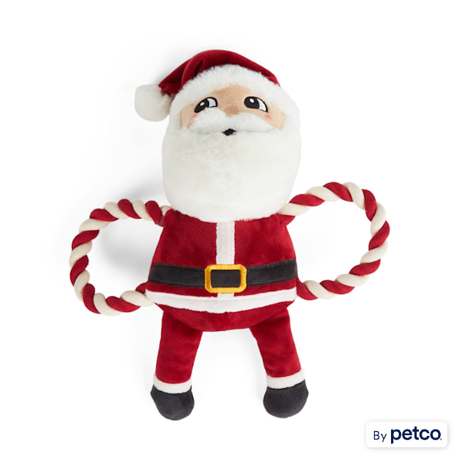 Merry Makings Plush Rope Santa Dog Toy Large